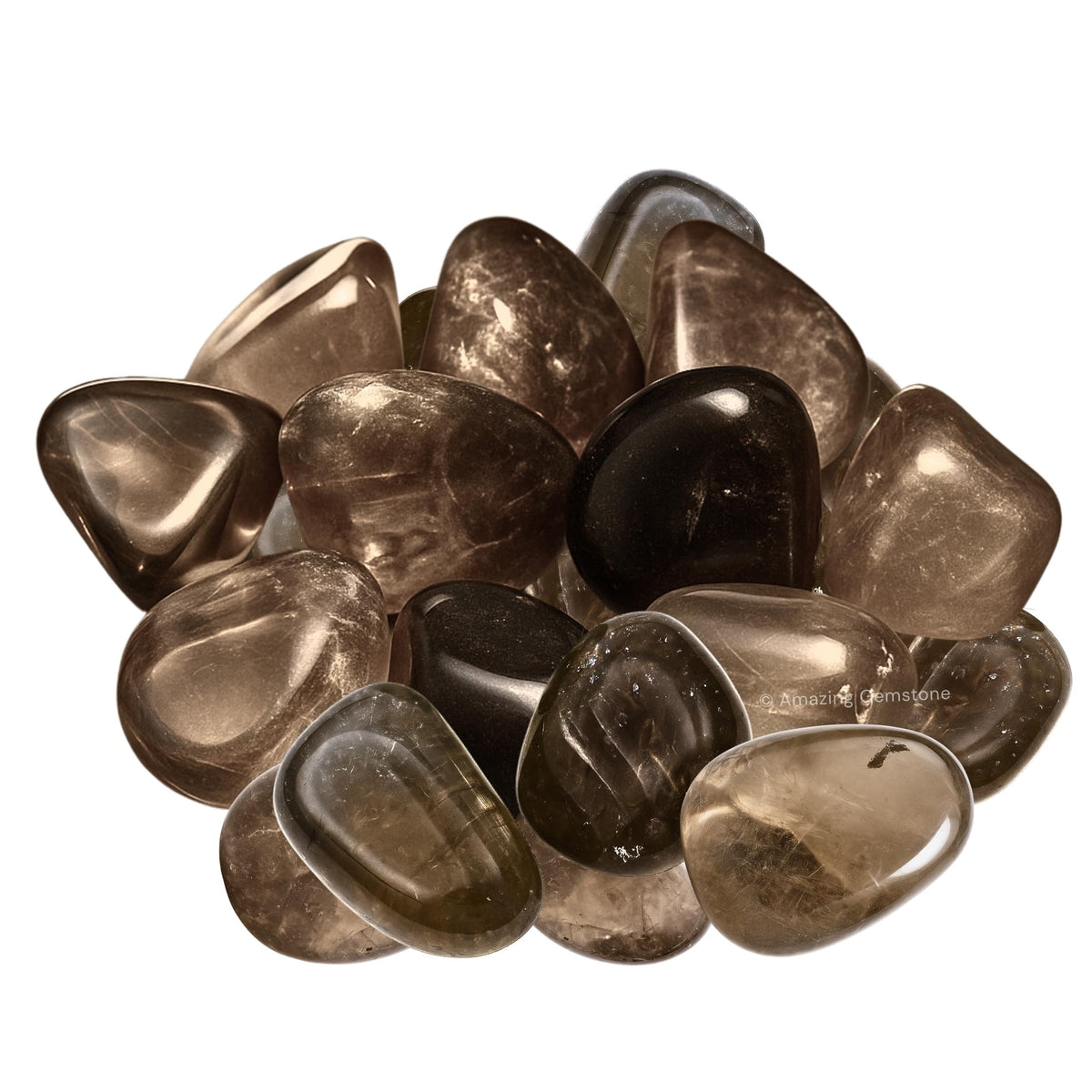 Smoky Quartz Crystals and Healing Stones Tumbled - 1 oz Smoky Quartz Stone, Natural Healing Stones for Energy Balance, Stress Relief - Premium Polished Gems Rocks for Meditation and Wellness