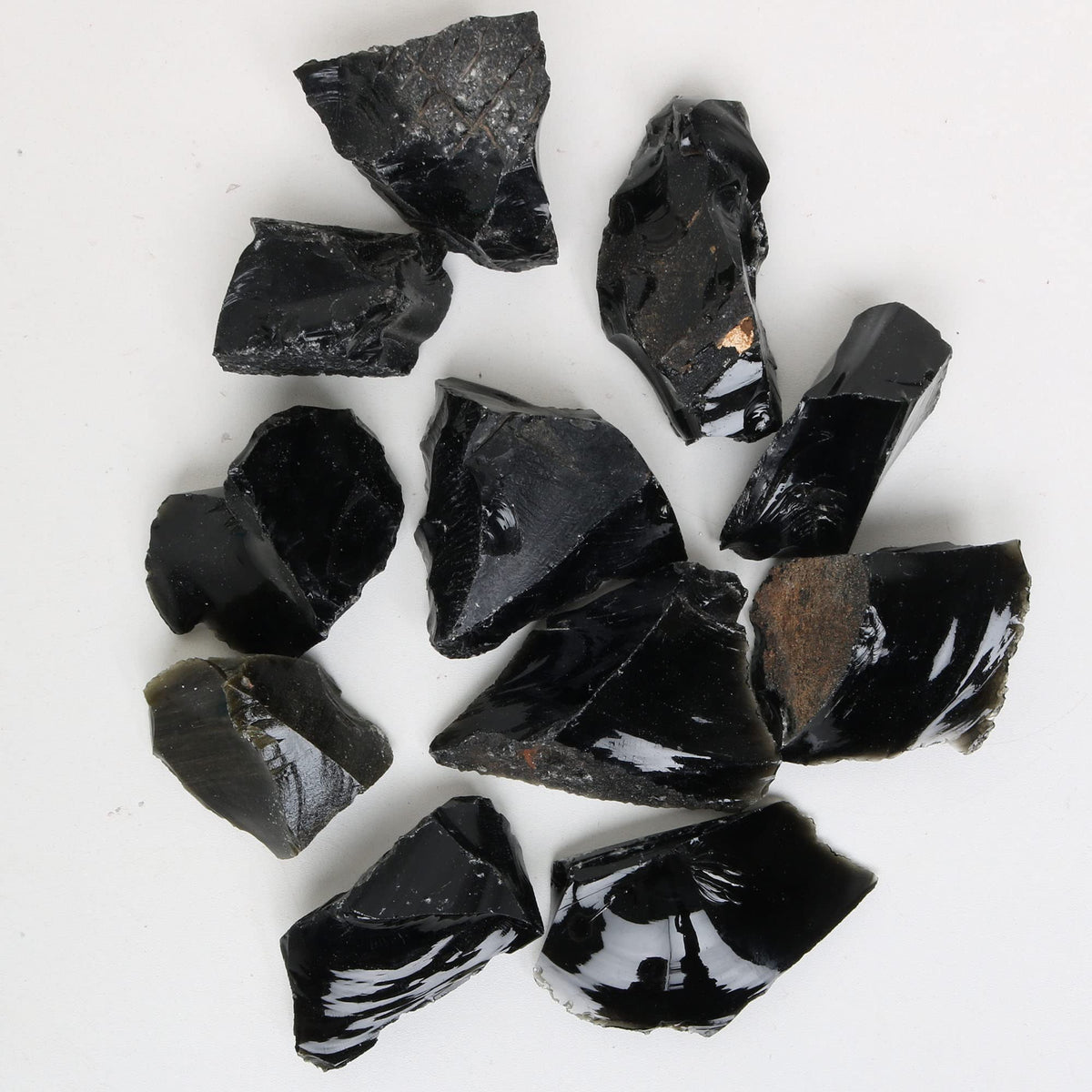 REAL-GEMS Natural Raw Healing Crystals Rough Stones for Tumbling, Cabbing, Polishing, Wire Wrapping, Wicca & Reiki Crystal Healing, Mix Gemstones,7 Chakra (Black Obsidian)