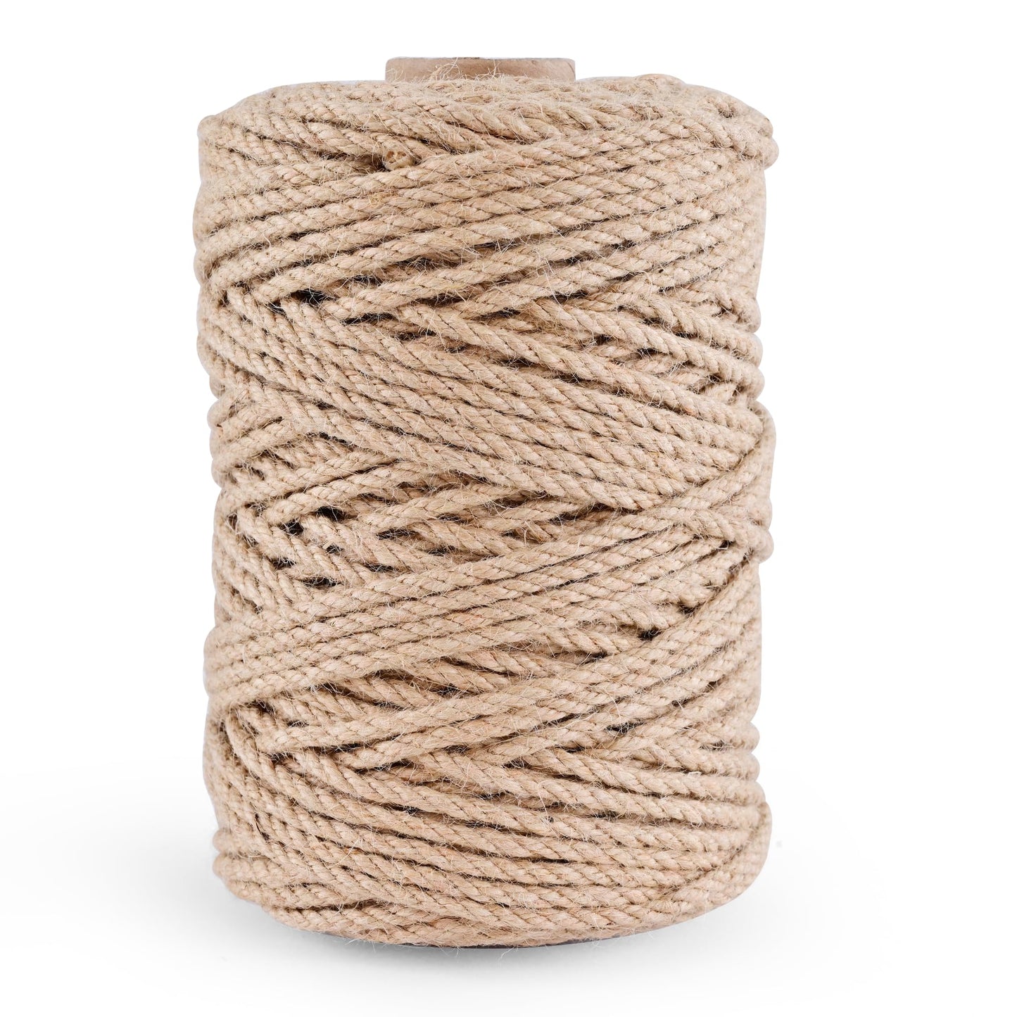 Natural Jute Twine 656ft 4mm,3Ply Twisted Thick Twine Rope Strong Jute String Roll for Crafts Gift Wrapping Gardening Home Decor Bundling Cat Scratching Post