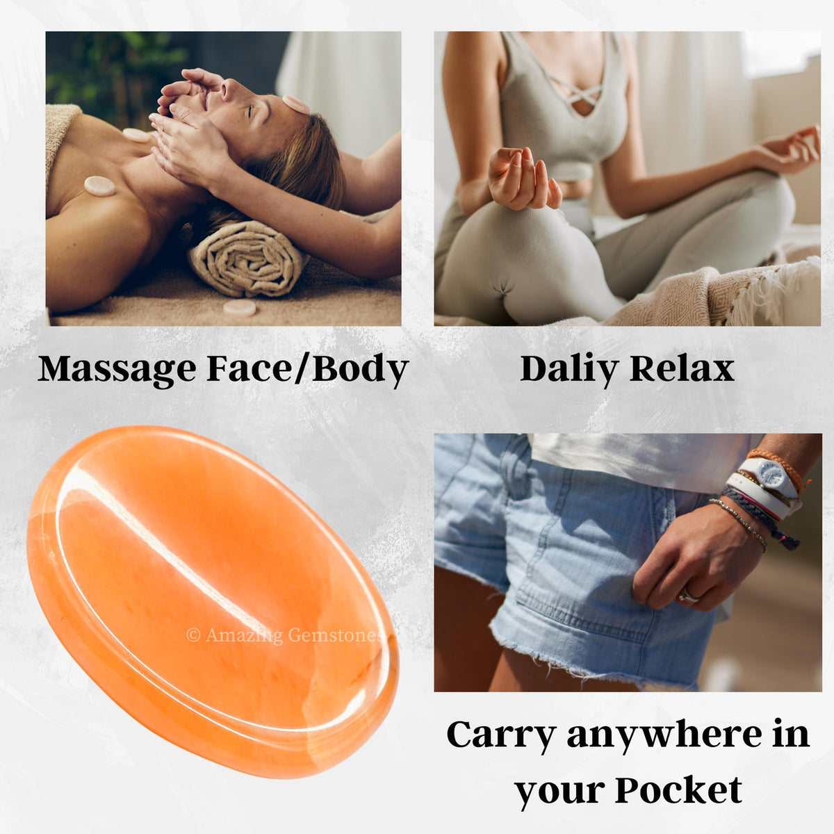 Amazing Gemstone Red Aventurine Worry Stone Crystals and Healing Stones - Worry Stones for Stress Relief Gifts - Piedra Crystal Fidget for Meditation - Unique Stocking Stuffers and Birthday Gifts