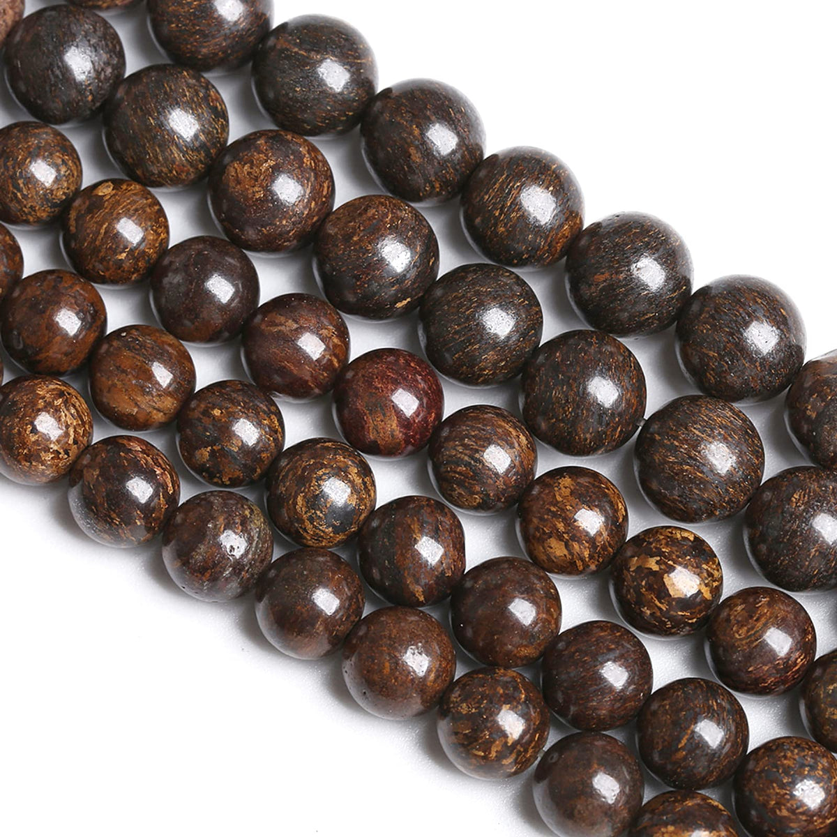 8MM 45PCS Natural Stone Bronzite Gemstone Spacer Loose Beads for Jewelry Making DIY Bracelet Necklace 1 Strand