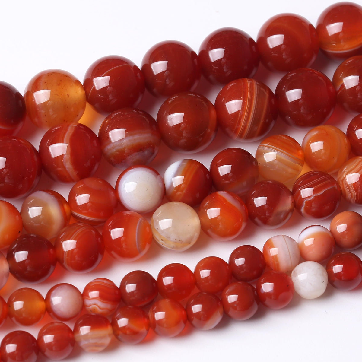 35PCS 10MM Natural Red Carnelian Stripe Agate Stone Beads Energy Healing Beads for DIY Jewelry Bracelet Necklace Making for Jewelry Making15Inch