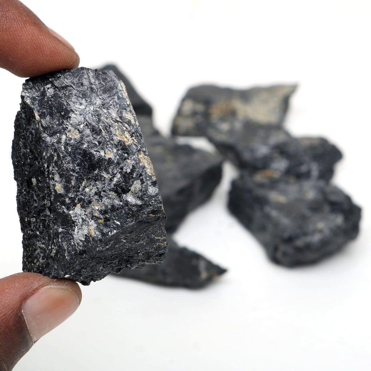 REAL-GEMS Natural Raw Healing Crystals Rough Stones for Tumbling, Cabbing, Polishing, Wire Wrapping, Wicca & Reiki Crystal Healing, Mix Gemstones,7 Chakra (Black Tourmaline)
