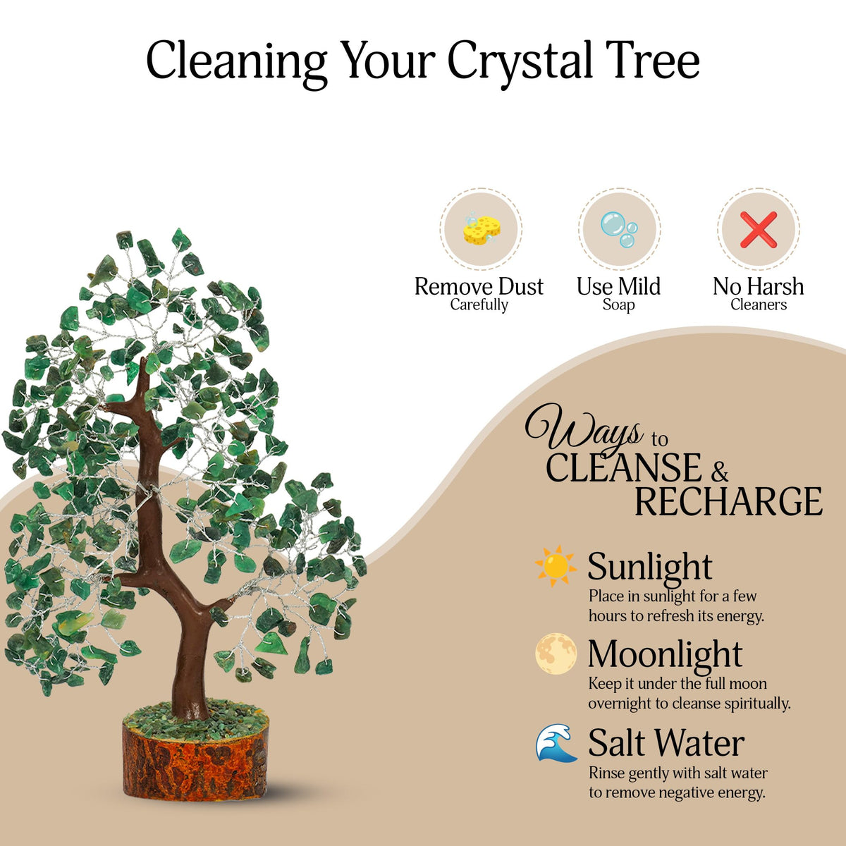 YATSKIA Green Aventurine - Money Trees - Chakra Crystalsm Crystal Trees As Home Decor - Tree for Home - Crystal Gifts for Women - Healing Crystals