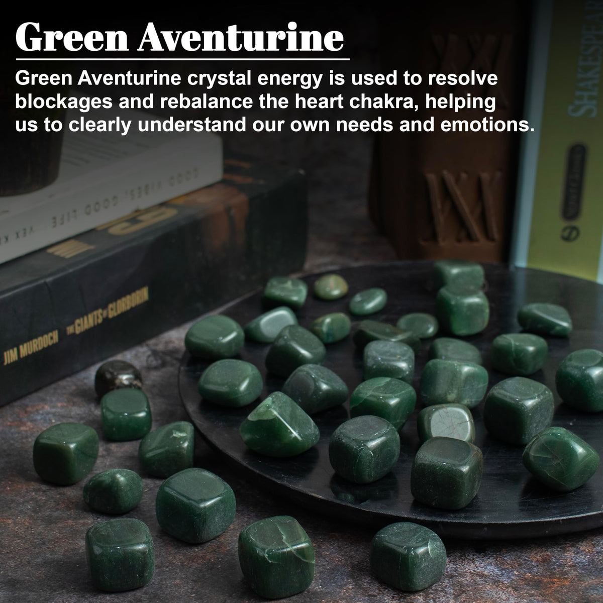"Crocon 1LB Green Aventurine Tumbled Stones and Crystals bulk 2000+ Carats Natural Crystal Kit for Reiki Healing Crystal Polished, Tumble Stones, Chakra Balancing, Gift, Home Decor Size : 2025 mm"