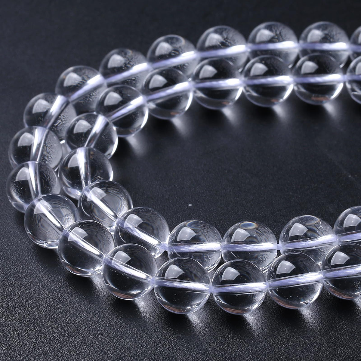 Transparent White Glass Beads for Jewelry Making Natural Stone Round Gemstone Beads DIY Bracelet Necklace 180pcs 4MM 2 Strands 32"