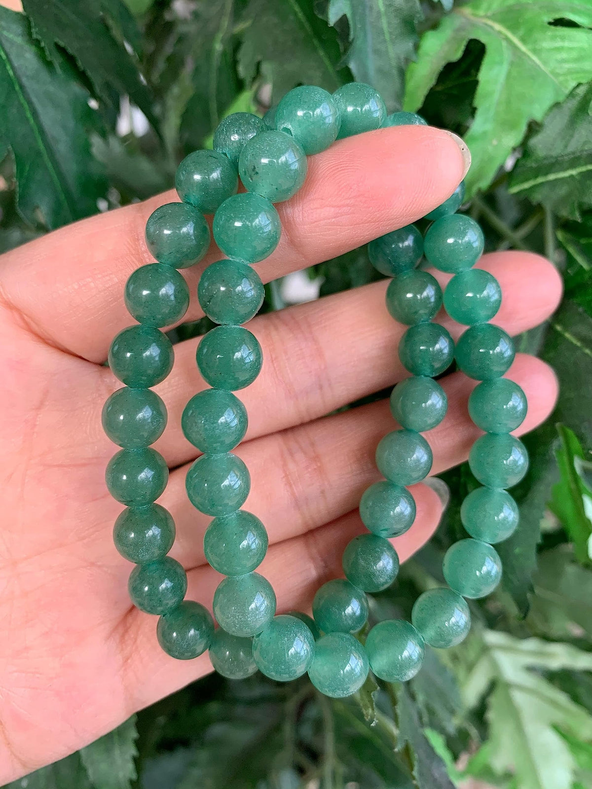 GAF TREASURES Green Aventurine Crystal Bead Bracelet 8mm, Genuine Green Aventurine Stretch Gemstone Bracelet, Healing Crystal Bracelet, Gift for Men & Women (1)