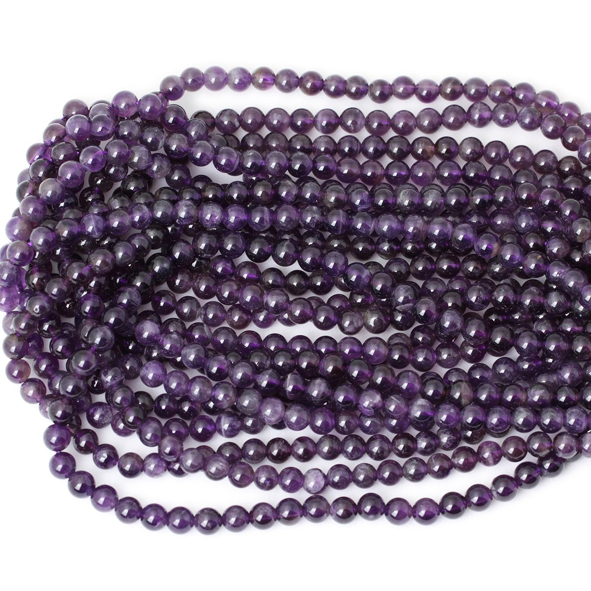 CHEAVIAN 60PCS 6mm Natural Amethyst Gemstone Round Loose Beads Crystal Energy Stone Healing Power for Jewelry Making 1 Strand 15"