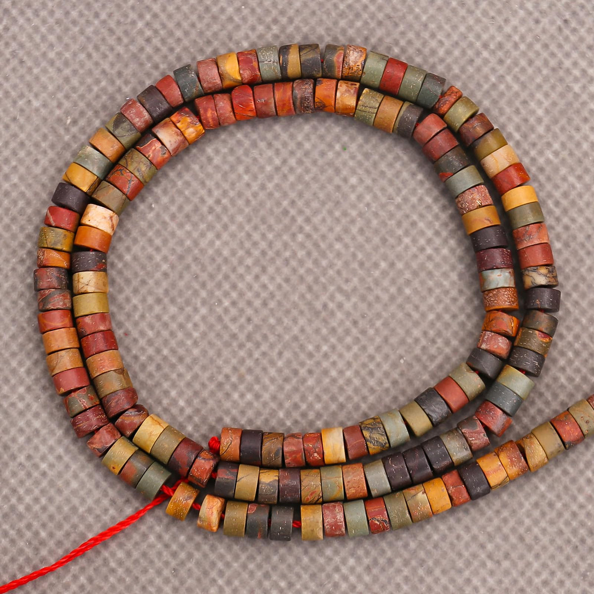 BONNY BOXX 150PCs Natural Picasso Red Turquoise Spacer Beads, Loose Semi Precious Flat Round Gemstone Heishi Disc Stone Beads for Beading Jewelry Making 4mm*2mm