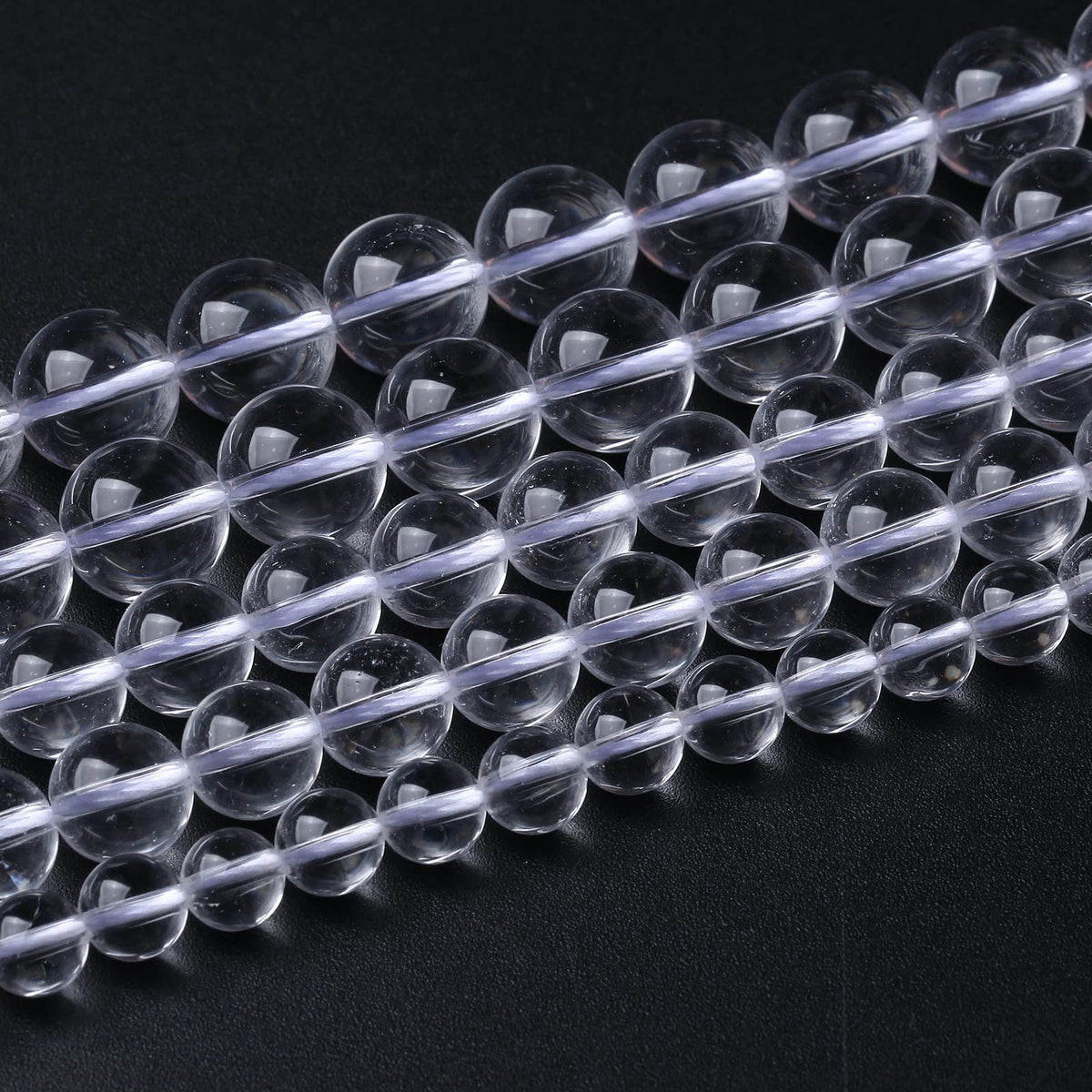 AAAAA Natural Clear White Crystal Quartz Beads Round Loose Spacer Beads for Jewelry Making DIY Bracelets Crystal Energy Healing Power Stone 60pcs 6mm 15 Inch
