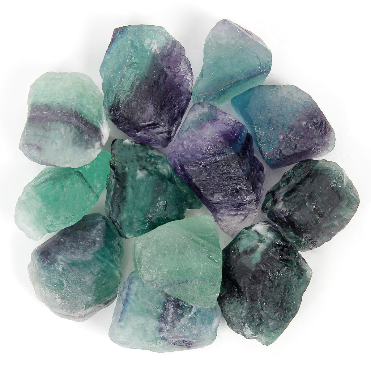 1.1lb Bulk Raw Fluorite Stone Rough Crystals- Natural Raw Stones Crystal for Tumbling, Cabbing, Fountain Rocks, Decoration,Polishing, Wire Wrapping, Wicca & Reiki Crystal Healing