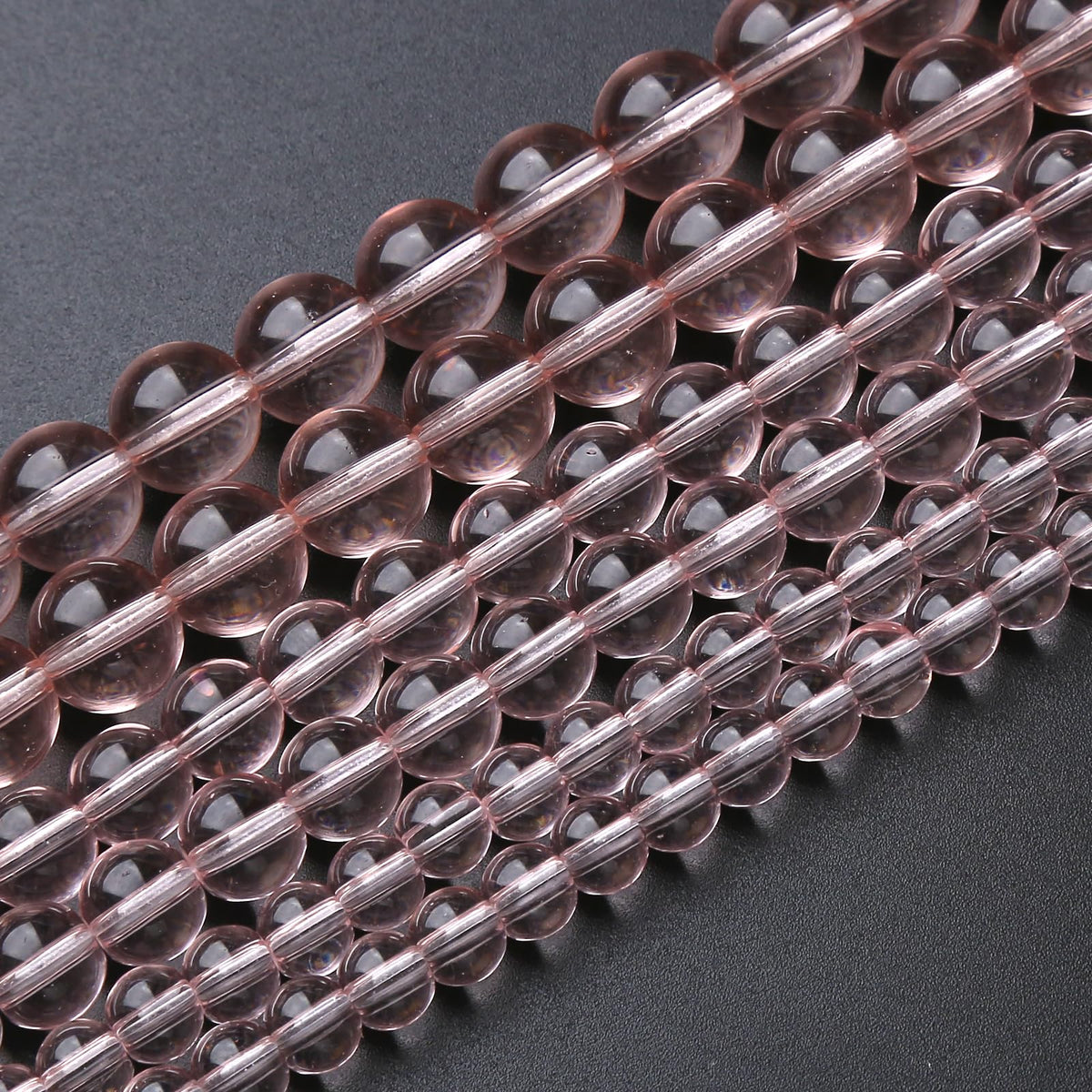 ZXYMLZI 45pcs 8mm Pink Crystal Glass Beads Round Loose Spacer Beads for Jewelry Making DIY Bracelet Necklace Healing Power Stone Beads (Pink Crystal Glass, 8mm)