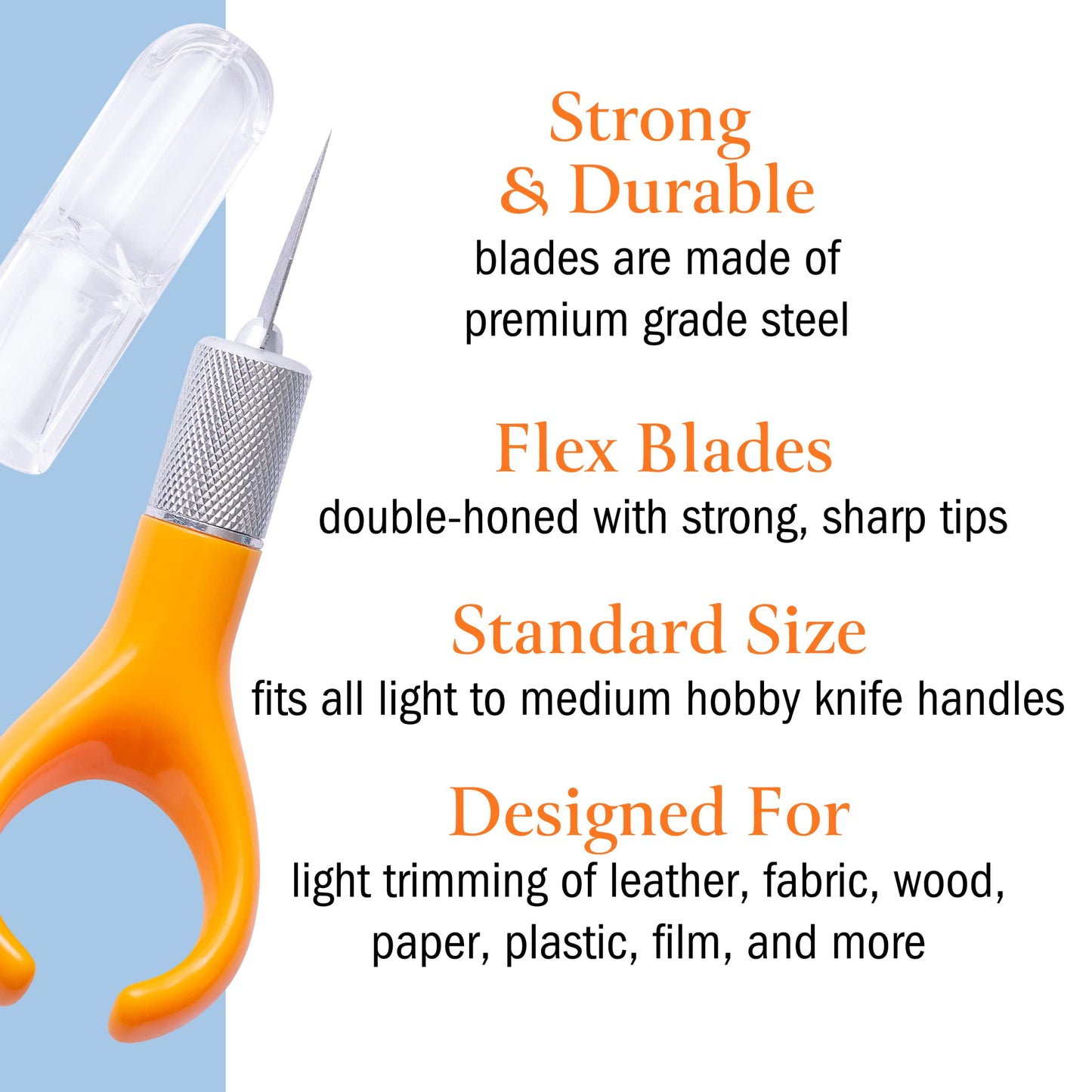 WA Portman Finger Knife Set – Ergonomic Precision Craft Knife with 100#11 Replacement Steel Precision Finger Blades – Strong & Durable Fingertip Blades for Trimming – Ideal for Crafts & DIY Projects