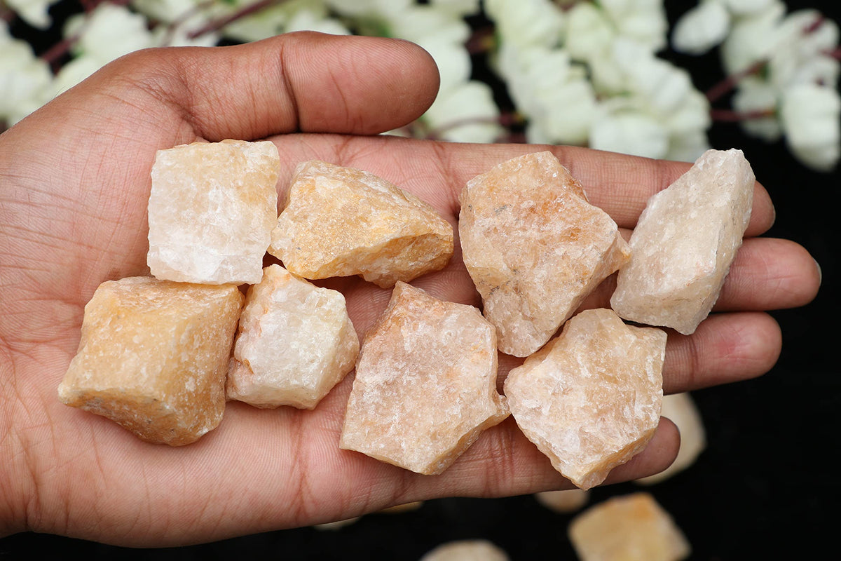 Crocon 1LB Yellow Aventurine Rough Bulk Natural Stone Raw Gemstone Tumbling Cabbing Polishing Mining Chakra Healing Balancing Reiki and Crystal Healing Good Luck Home Office Decor