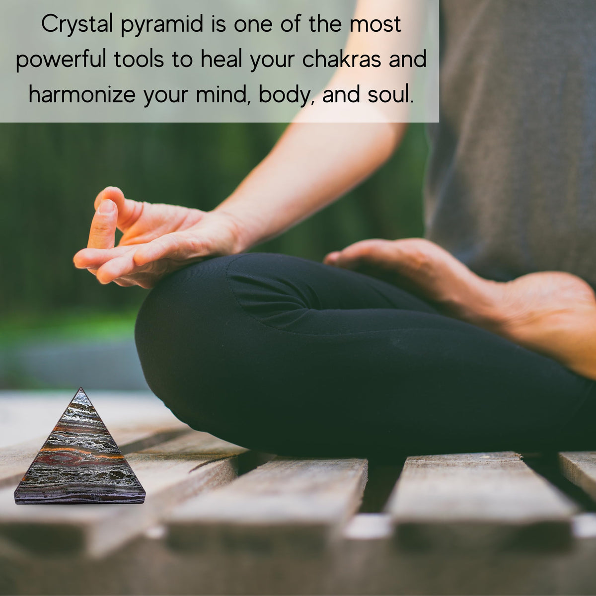 Amazing Gemstone Iron Tiger Eye Pyramid Crystal Healing Stones - 1" Great Pyramid Figurine of Natural Stone Pyramid for Meditation, Reiki, Chakra Balancing and Crystal Pyramids Grid