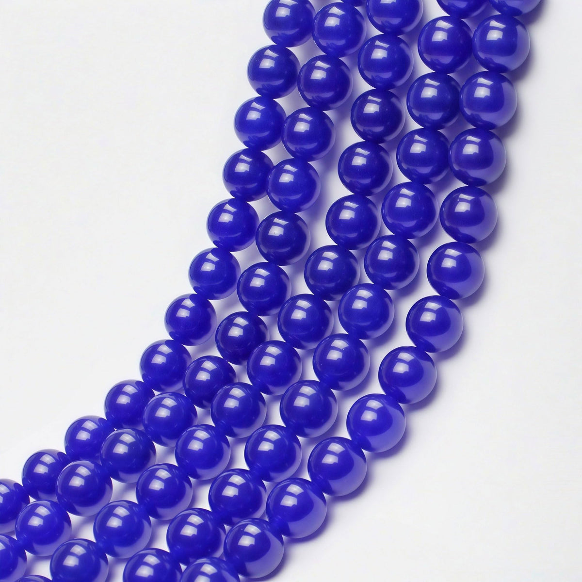 MJDCB Natural Stone Beads Sapphire Jade Round Loose Beads for Jewelry Making DIY Bracelet Necklace (12mm)