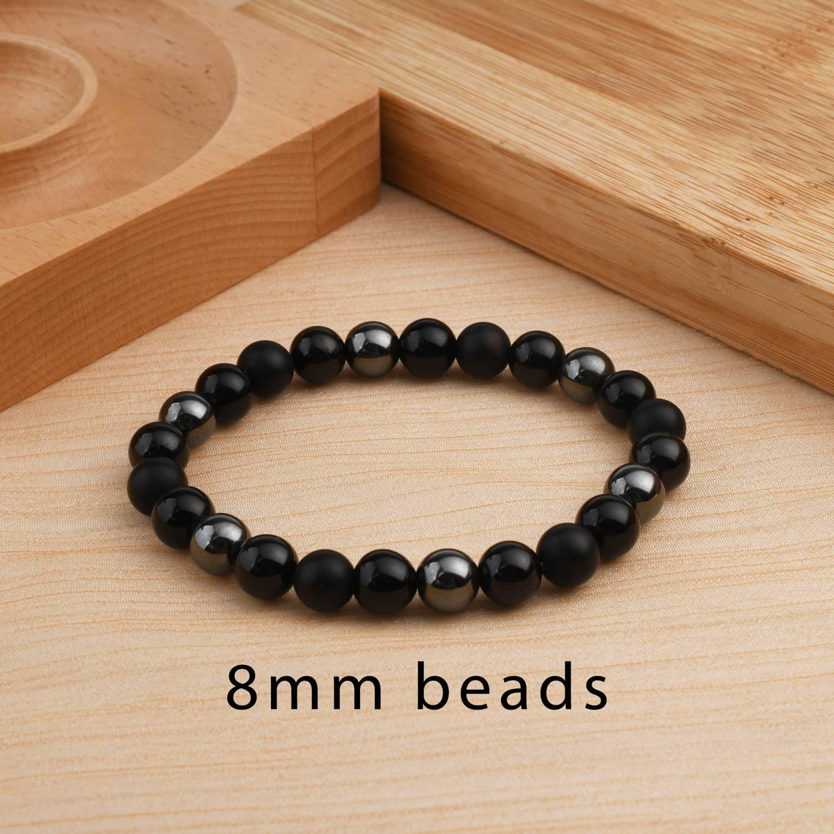 Gracayfr Black Tourmaline Protection Bracelet Empath Obsidian Onyx Triple Natural Stone Healing Crystals Spiritual Gemstone Stretch Bead Hematite 8mm