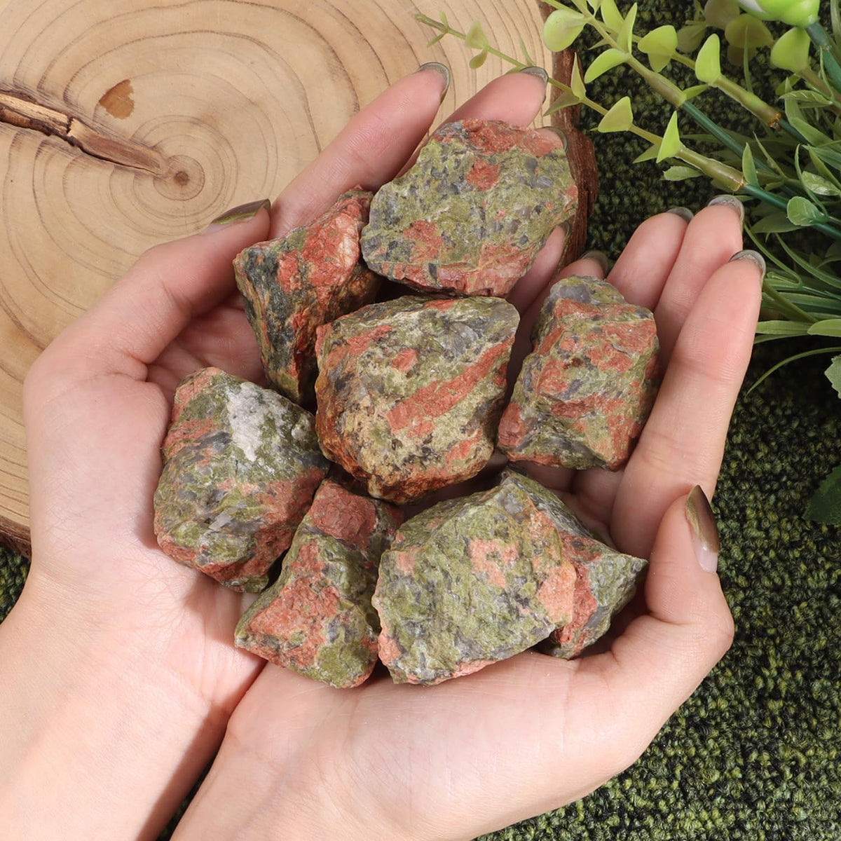 1LB Unakite Raw Crystals and Healing Stones Natural Rocks for Tumbling, Cabbing, Polishing, Wire Wrapping, Wicca & Reiki Crystal Healing