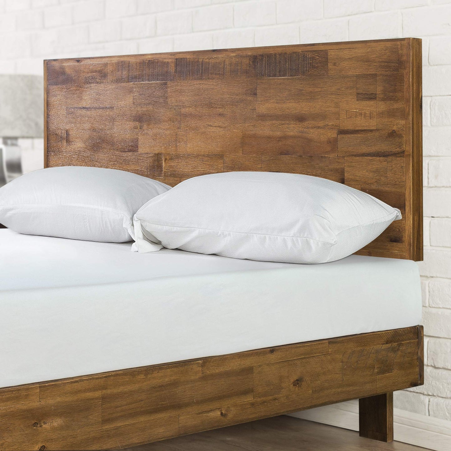 Zinus Tricia Wood Platform Bed Frame with Adjustable Headboard/Wood Slat Support with No Box Spring Needed/Easy Assembly, King