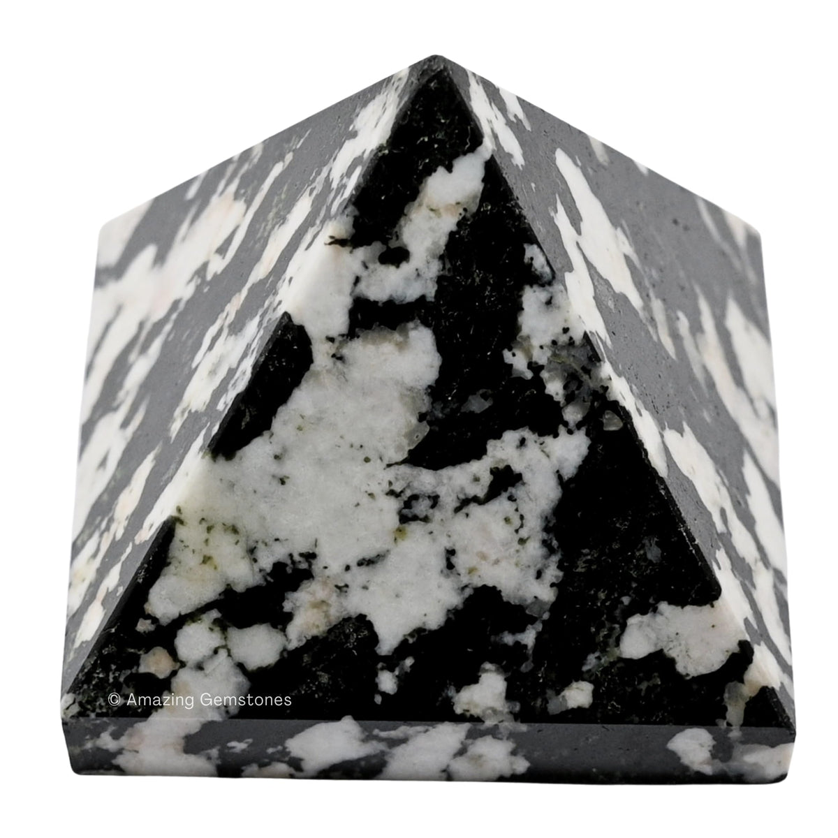 Amazing Gemstone Black and White Tourmaline Pyramid Crystal Healing Stones - 1" Great Pyramid Figurine of Natural Stone Pyramid for Meditation, Reiki, Chakra Balancing and Crystal Pyramids Grid