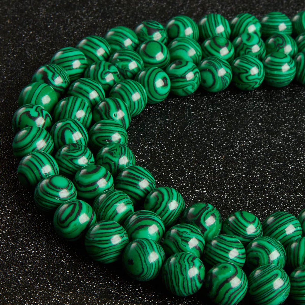 35pcs 10mm Natural Malachite Beads Gemstone Beads Round Loose Beads for Jewelry Making