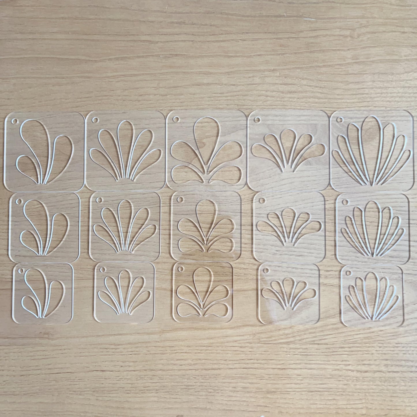 Mandala Stencils Set, 15 Piece Clear Acrylic Drawing Templates with Ring for Art, Painting, Dot Art