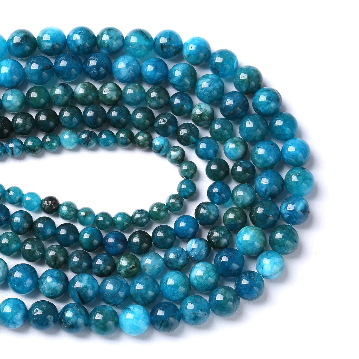 12MM 32PCS Blue Apatite Spacer Loose Beads for Jewelry Making DIY Bracelet Necklace