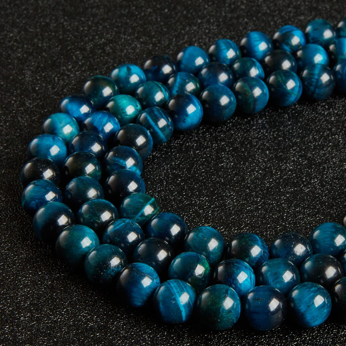 60pcs 6mm Aquamarine Tiger Eye Beads Natural Gemstone Beads Round Loose Beads for Jewelry Making