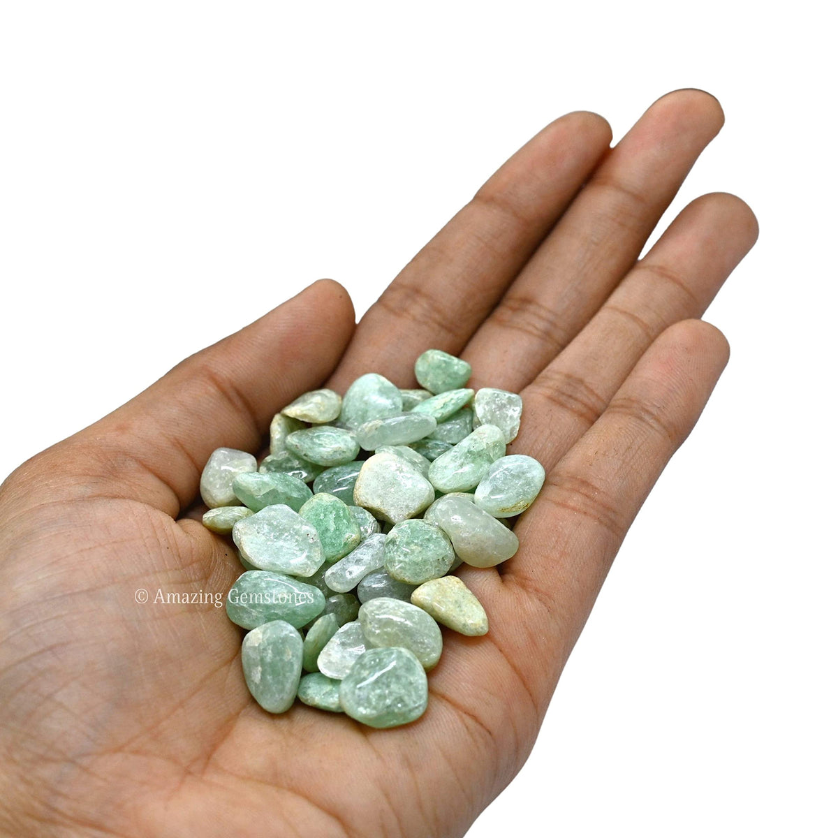 Amazing Gemstone Light Green Aventurine Crystal Chips Aquarium Gravel Rocks - Green Aventurine Chips Bulk Fish Tank Gravel, Small Tumbled Stone Chips and Tiny Crystals for Decoration