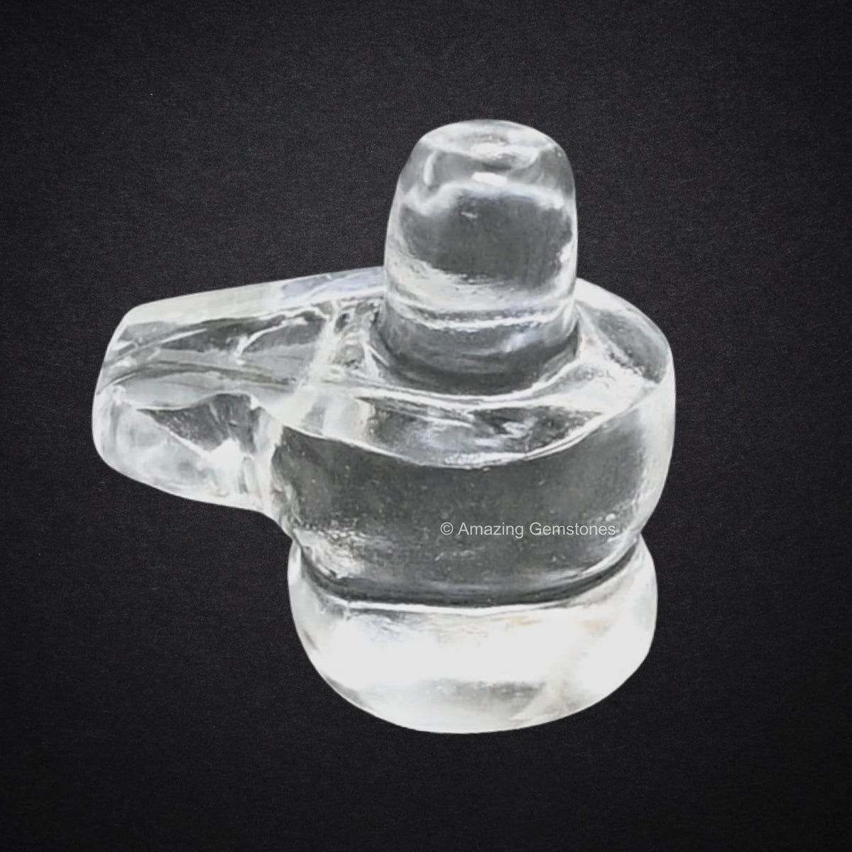 Amazing Gemstone Shiva Lingam Stone Clear Quartz Crystal - Shivling for Pooja, Home Office Room Decor Made of Healing Crystals and Healing Stones - Adiyogi Shiva Lingams