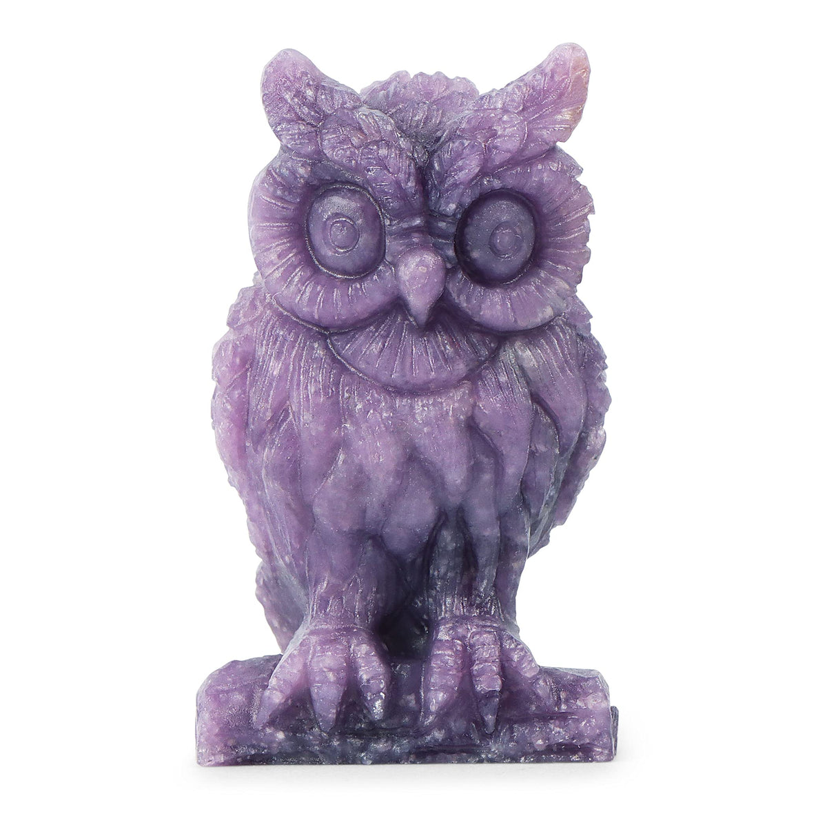 Artistone 2" Purple Mica Stone Crystal Owl Statue Hand Carved Mental Reiki Healing Gemstone Figurines Home Office Car Decoration Owl Gifts for Women Kitchen