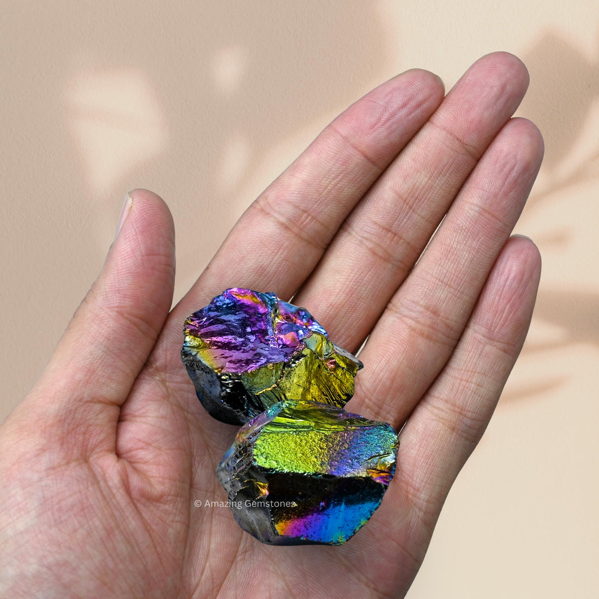 Amazing Gemstone Titanium Aura Quartz Raw Crystals and Healing Stones, Natural Rocks for Meditation and DIY Raw Stones and Crystals (1 lb)