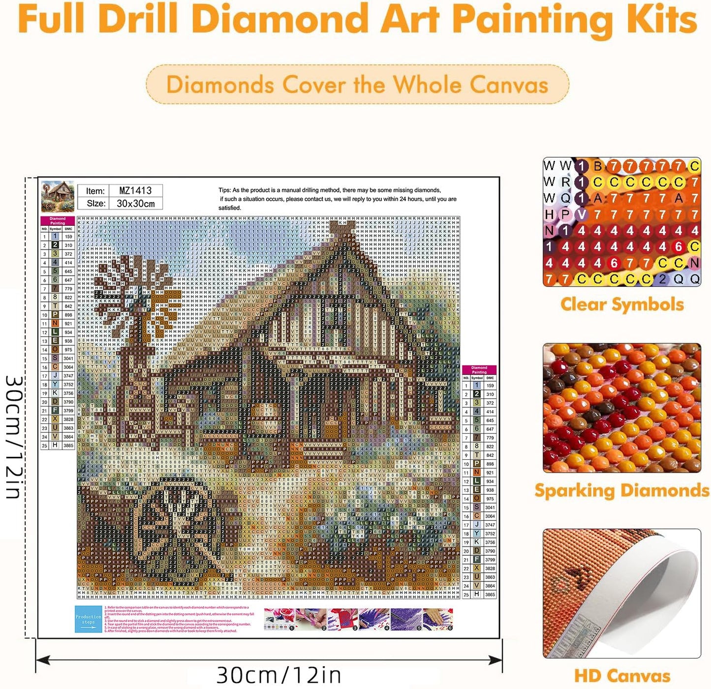 Axquilon 4 Pack Diamond Art Kits for Adults - Diamond Painting Kits for Adults Beginner, DIY 5D Full Drill Gem Art for Home Wall Decor 12x12 inch