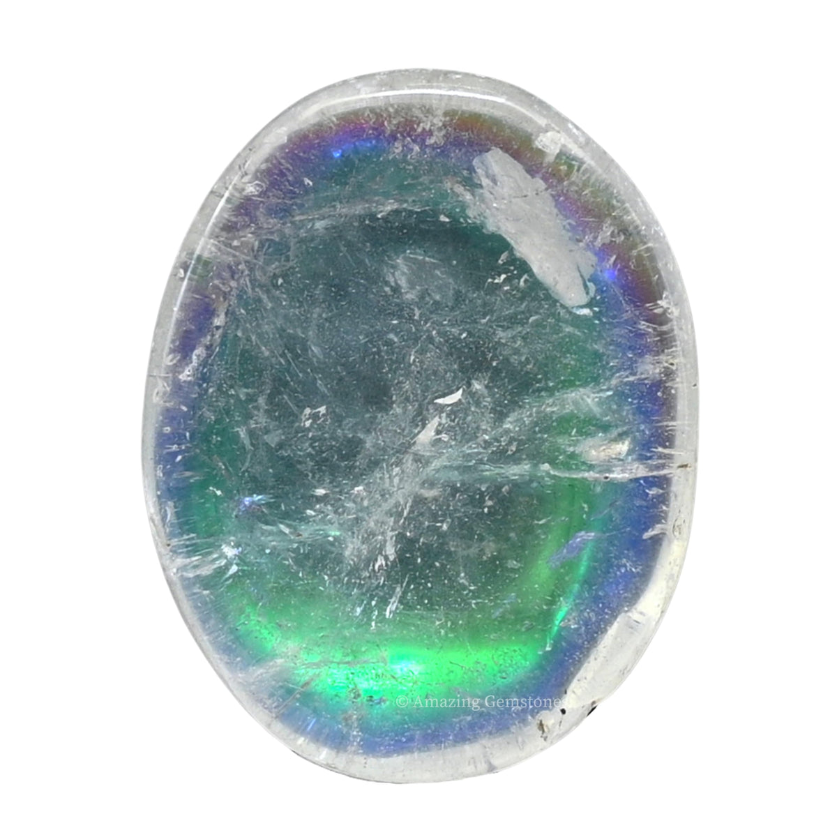 Amazing Gemstone Angel Aura Quartz Worry Stone Crystals and Healing Stones - Worry Stones for Stress Relief Gifts - Piedra Crystal Fidget for Meditation - Unique Stocking Stuffers Gifts for Women