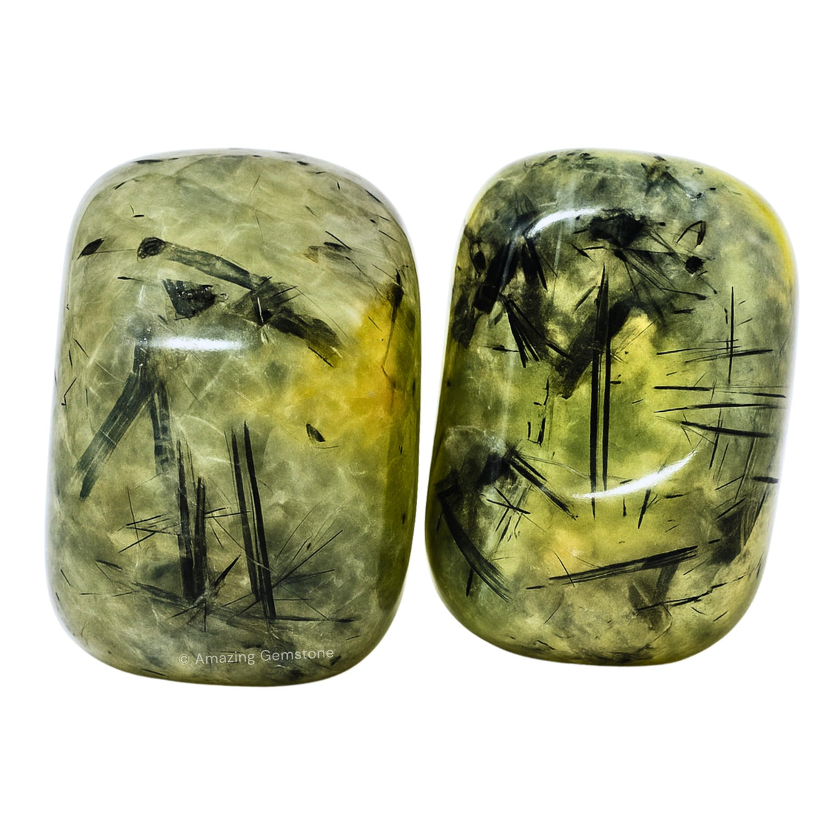 Amazing Gemstone Prehnite Crystals and Healing Stones Tumbled - 1 oz Prehnite Stone Gem Stones, Natural Healing Stones for Energy Balance, Stress Relief - Premium Polished Gems Rocks for Meditation