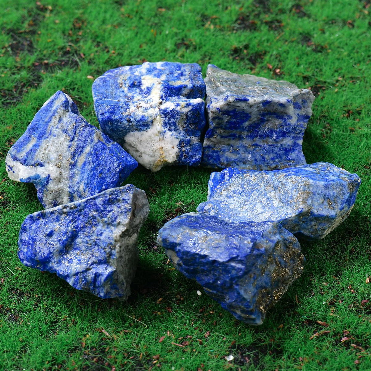 Apengshi Lapis Lazuli Raw Crystals 2PCS Natural Rough Rocks Healing Crystal and Stones DIY Raw Stones Meditation Fountain Garden Home Decor