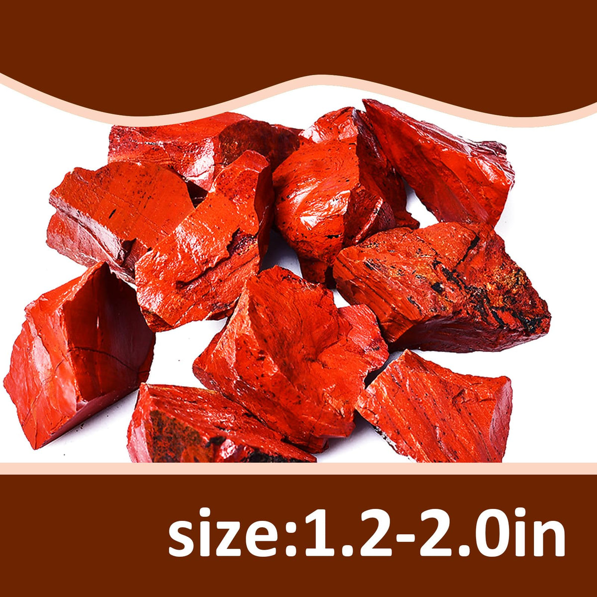 Raw Crystals, Large 1.2-2.0" Healing Crystal Natural Rough Stones for Intuition,Chakra,Meditation,Decoration,Polishing,Energy Work (Red Jasper, 3.5oz-1.2-2.0"raw Crystals)
