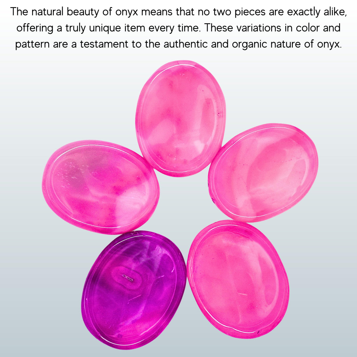 Amazing Gemstone Pink Onyx Worry Stone Crystals & Healing Stones - Worry Stones for Stress Relief Gifts - Piedra Crystal Fidget for Meditation, Relaxation - Unique Stocking Stuffers & Birthday Gifts