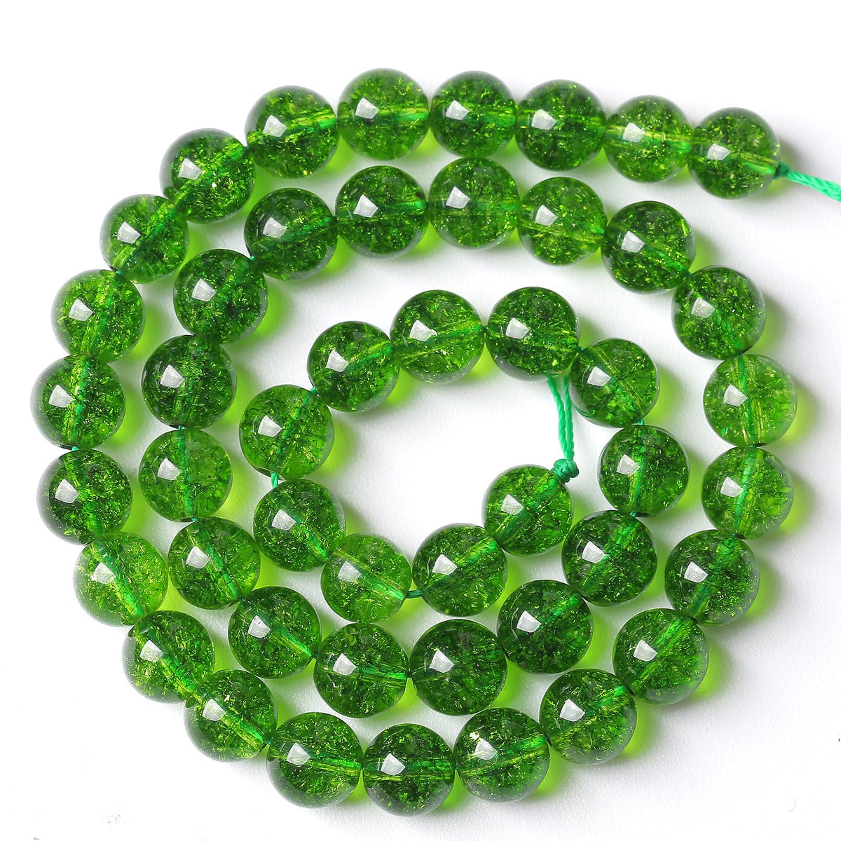 6MM 60PCS Green Peridot Crystal Stone Beads for Jewelry Making DIY Bracelet