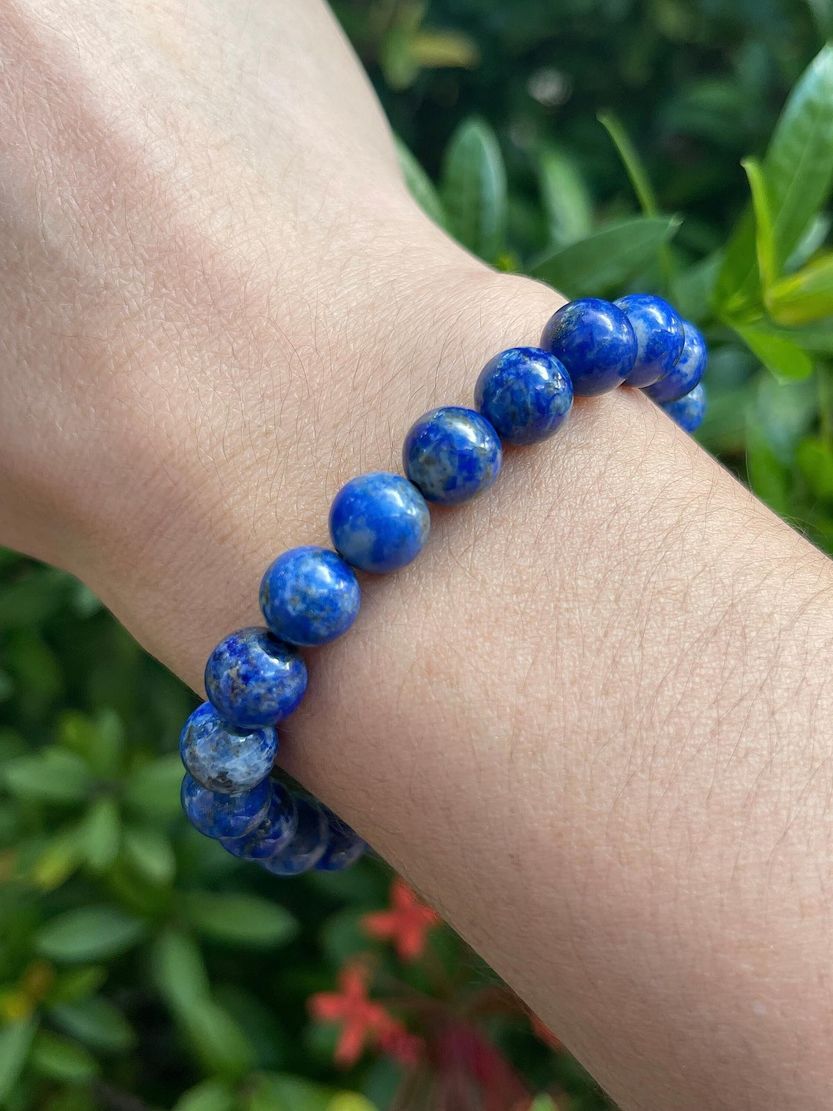 GAF TREASURES Lapis Lazuli Crystal Bead Bracelet 8mm, Genuine Lapis Lazuli Stretch Gemstone Bracelet, Healing Crystal Bracelet, Gift for Men & Women (1)