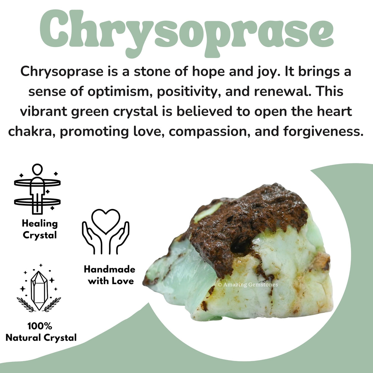 Amazing Gemstone Chrysoprase Raw Crystals and Healing Stones, Natural Rocks for Tumbling - DIY Raw Stones and Crystals, 2 Pieces