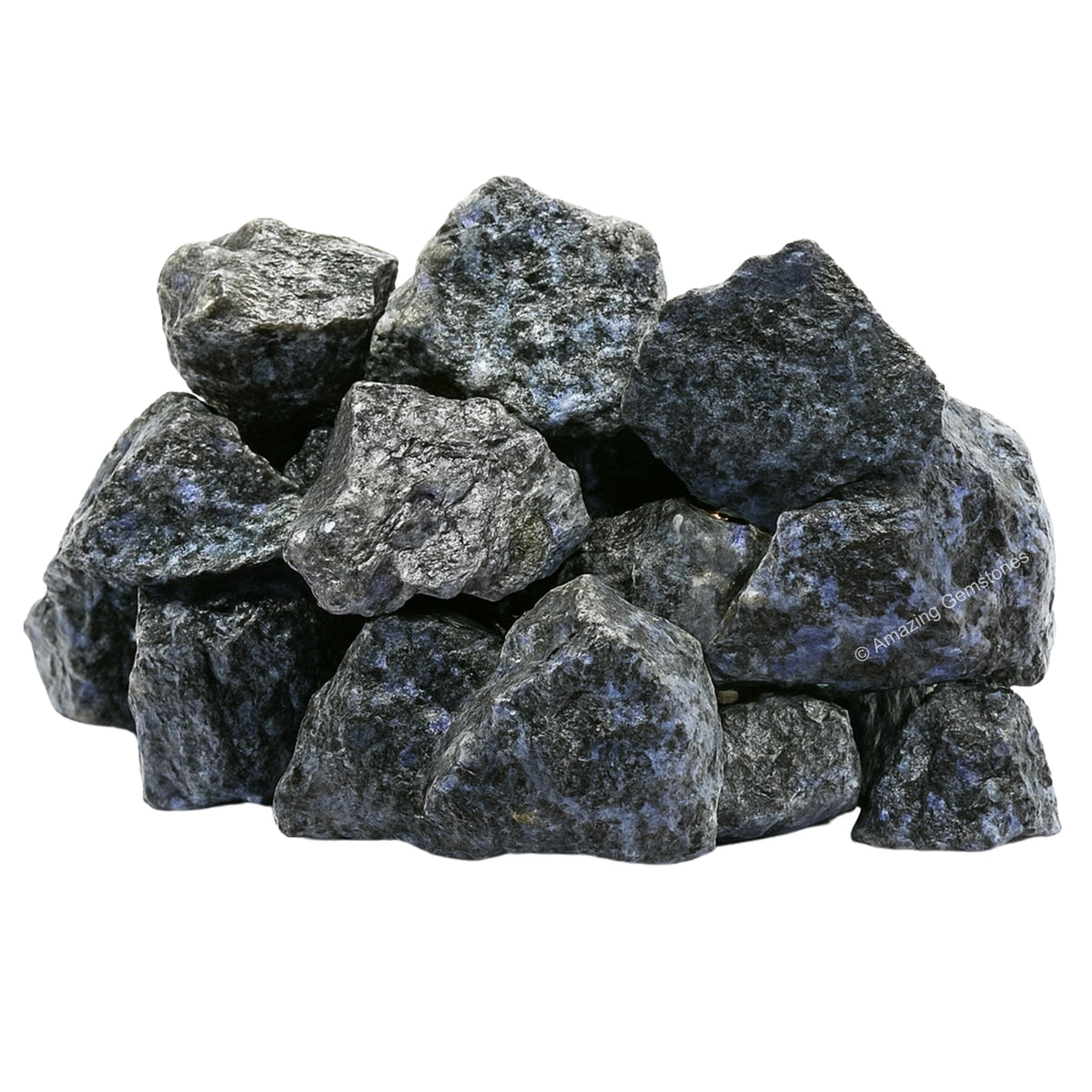 Amazing Gemstone 2 Pieces Indigo Gabbro Raw Crystals and Healing Stones, Natural Rocks for Tumbling and DIY Raw Stones and Crystals
