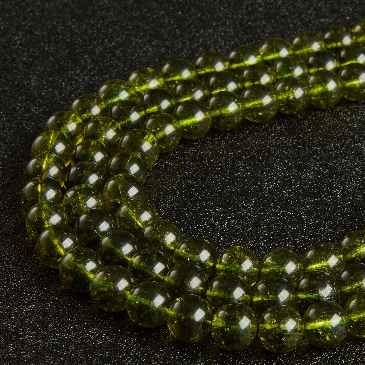 60pcs 6mm Peridot Beads Natural Gemstone Beads Round Loose Beads for Jewelry Making