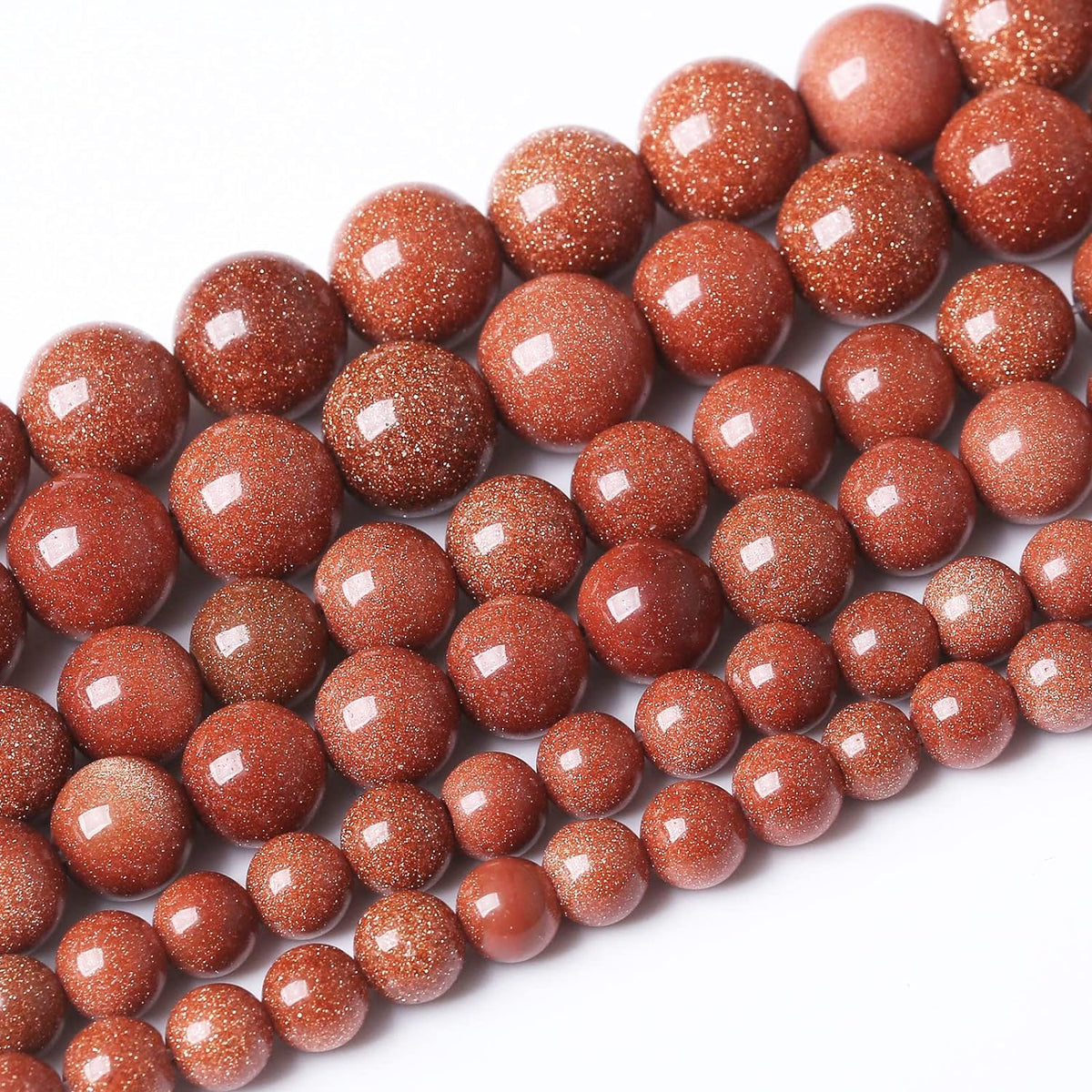 90PCS 4MM Gold Sand Stone Beads Natural Gemstone Bead Crystal Healing Energy Jewelry Making DIY 18 inches