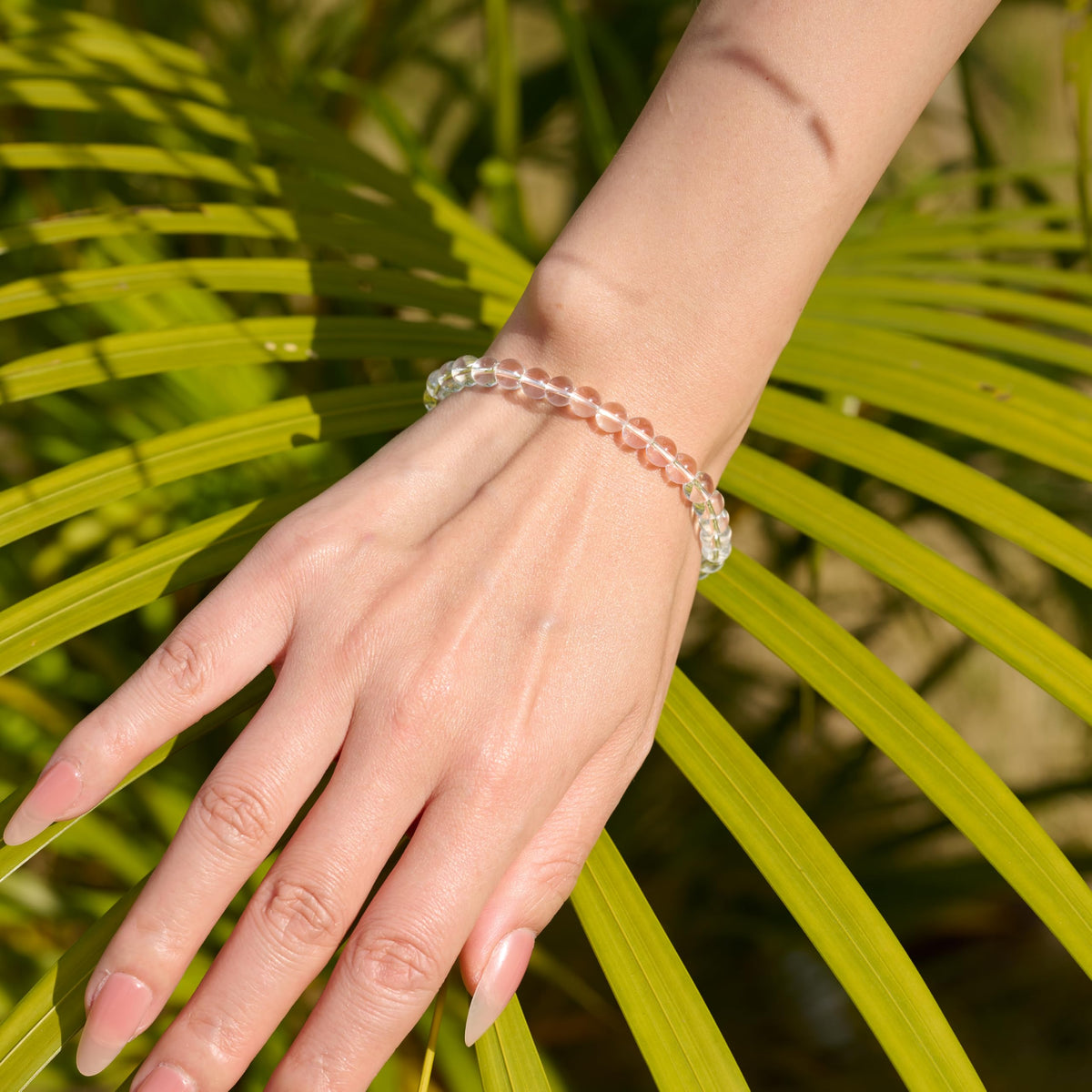 Bivei Clear Quartz - Clarity & Energy - 6mm Beaded Bracelets for Women Handmade Semi Precious Natural Stone Stretch Elastic Jewelry for Women Yoga Protection Gifts