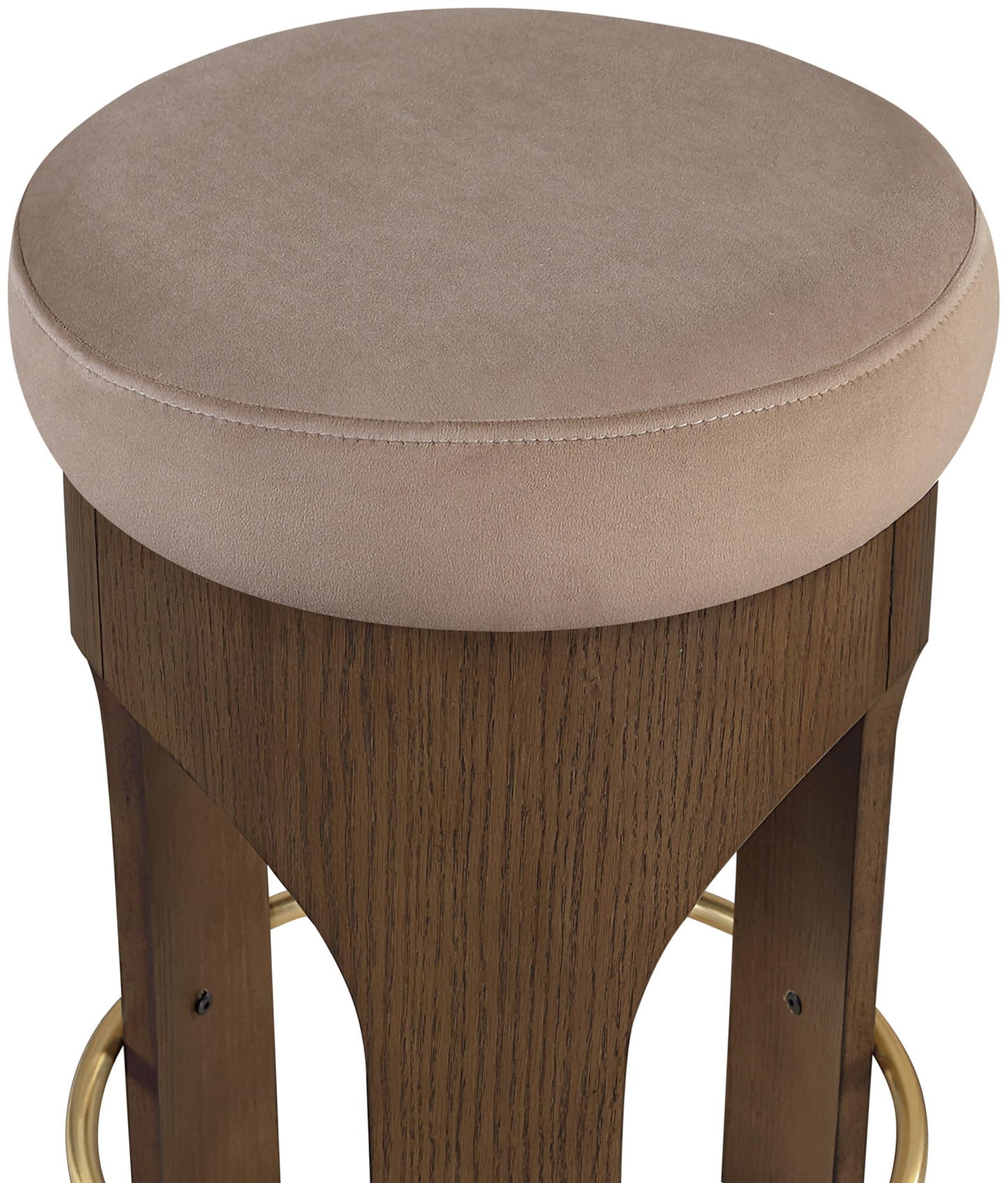 Meridian Furniture Bocceli Taupe Velvet Upholstered Counter Stool