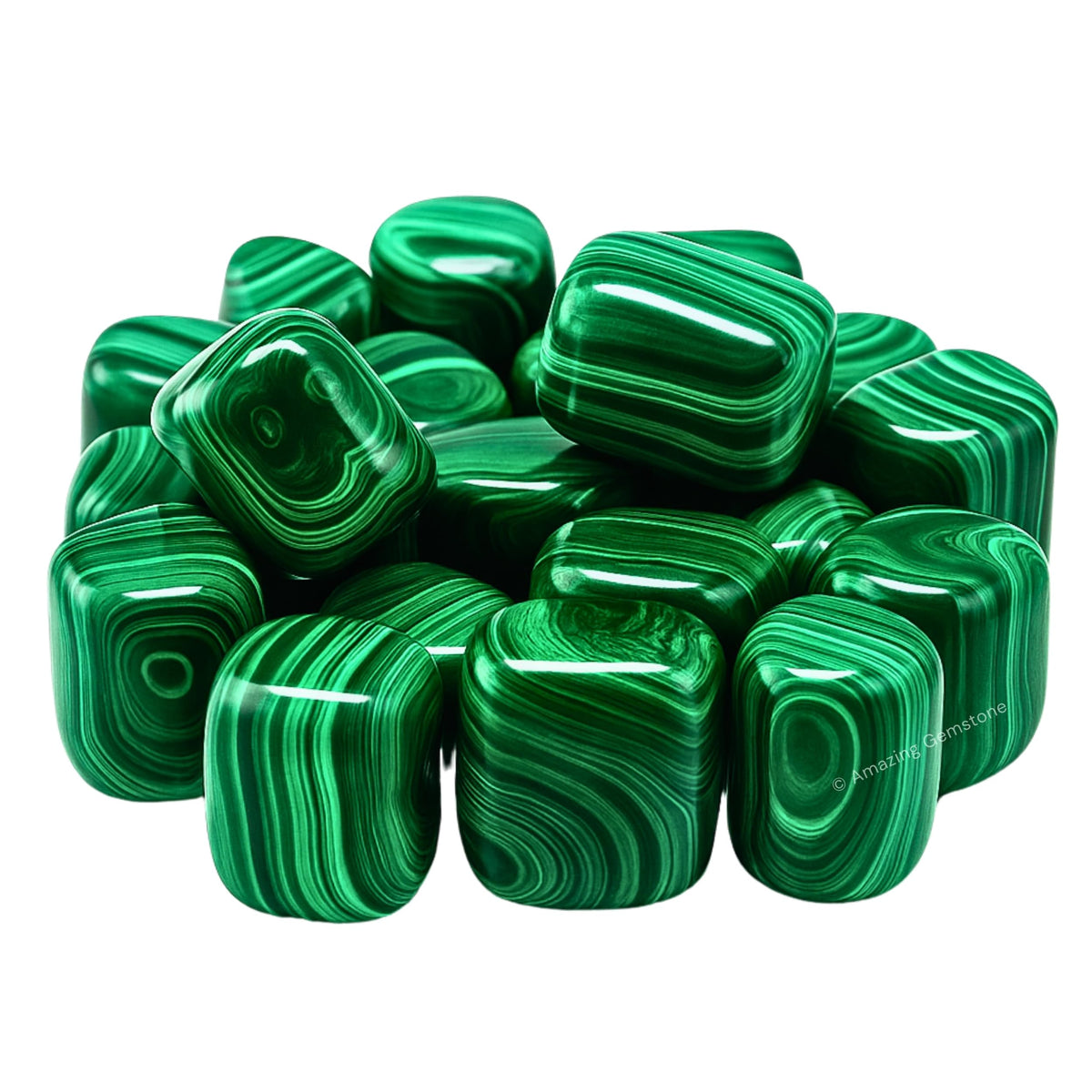 Amazing Gemstone Malachite Crystals&Healing Stones Tumbled - 1 oz Malachite Stone Gem Stones, Healing Stones for Energy Balance, Stress Relief - Premium Polished Gems Rocks for Meditation&Wellness