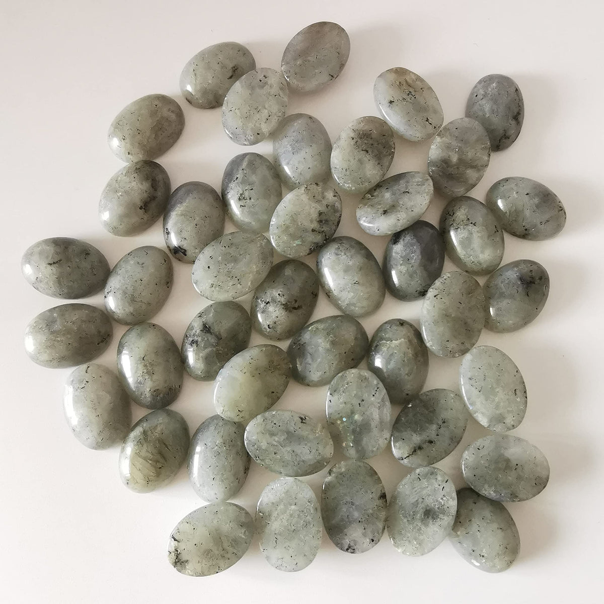 Loveliome 18x13mm Oval Cabochons Flatback Crystal Stone Gemstones Beads for Jewelry Making DIY Pack of 10, Moonstone