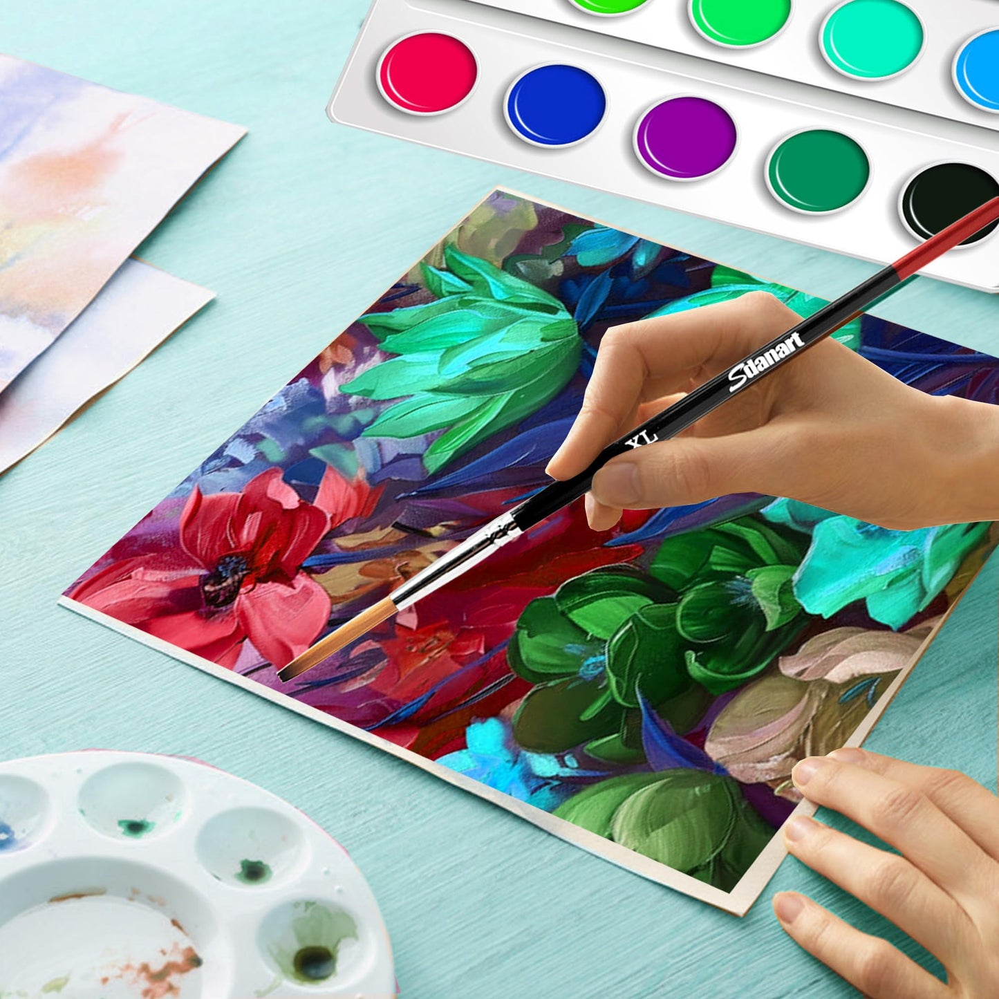 Sdanart Lettering Quill Brushes, 6 pcs Lettering Brushes for Sign Painting, Professional Pinstriping Brush Sign Painting Brushes Pinstripe Brush Striping Brush ， Paint Brush Size XL, L, M, S, XS, XXS