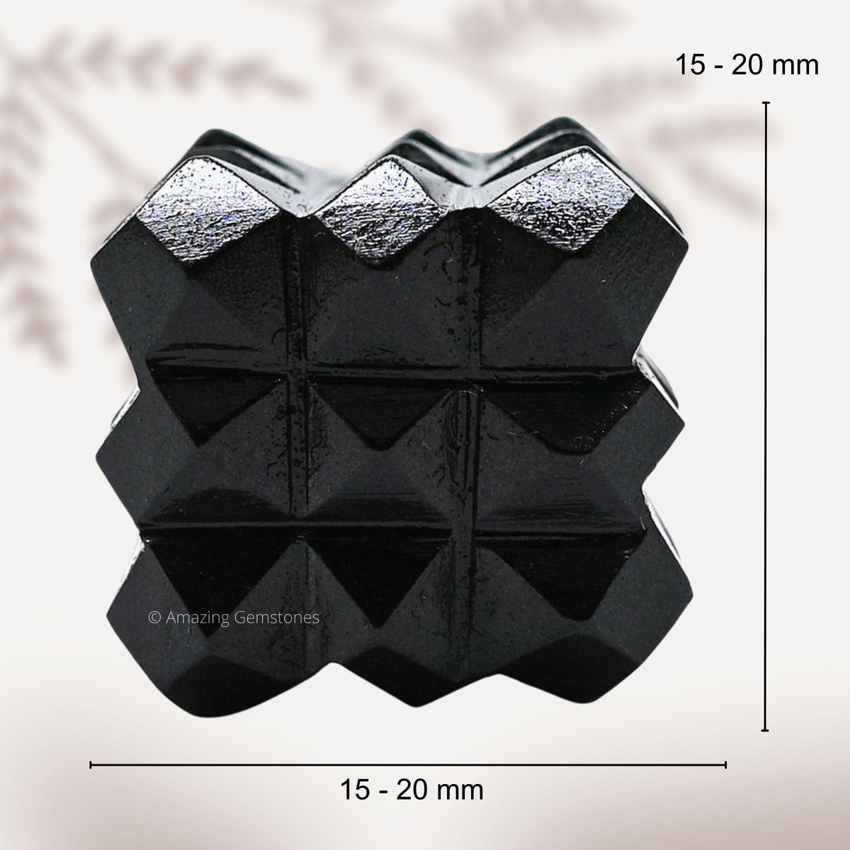 Amazing Gemstone Black Agate Crystal Cube with 54 Pyramid - 1" Mini Lemurian Pyramid Cube Figurine of Natural Stone Pyramid for Meditation, Reiki, Chakra Balancing Vastu Pooja and Crystal Grids